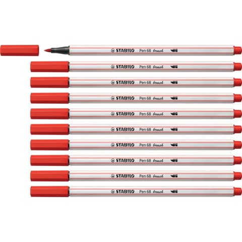 Pennarello Stabilo Pen 68 brush - punta a pennello - M 1 mm carminio 568/48